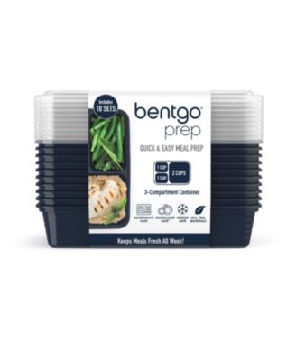 Food Prep 3-Compartment Food Storage Containers, Pack of 10