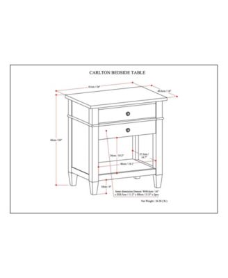 Carlton Solid Wood Bedside Table