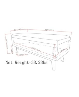 Owen Mid Century Modern Rectangle Rectangular Storage Ottoman