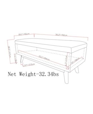 Owen Mid Century Modern Rectangle Small Rectangular Storage Ottoman