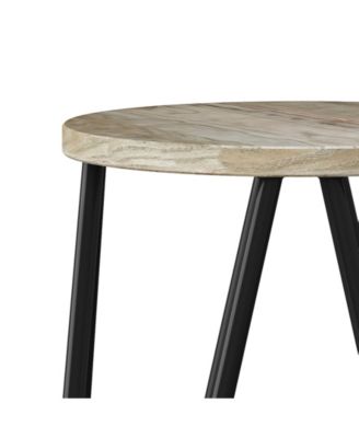 Simeon 26" Metal Counter Height Stool with Wood Seat, Set of 2