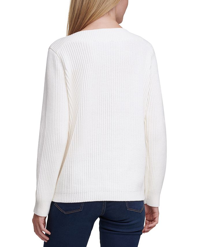 Tommy Hilfiger Cable-Knit Boat-Neck Sweater & Reviews - Sweaters ...