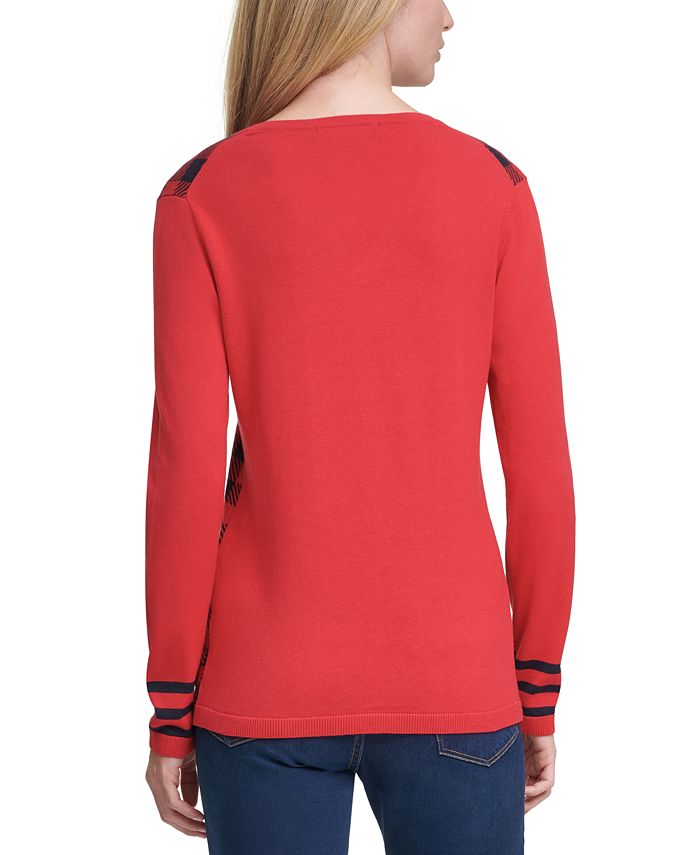 Tommy Hilfiger Ivy Plaid VNeck Sweater Macy's