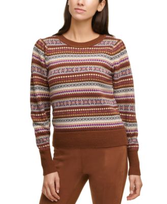 Calvin Klein - Fair Isle Printed Crewneck Sweater