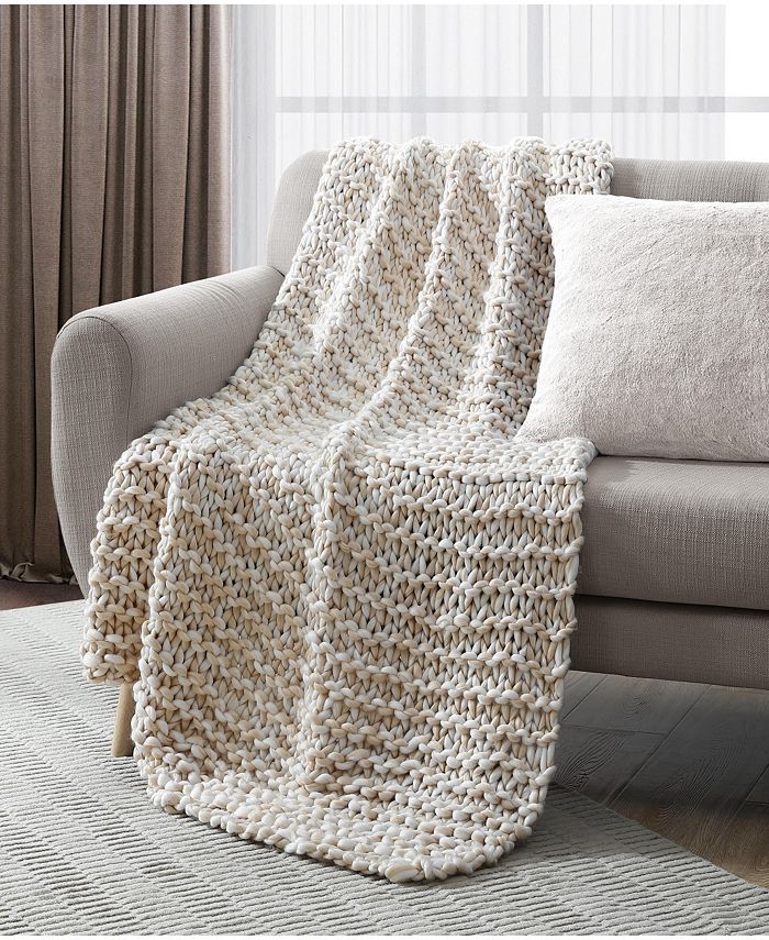 Lacourte Chunky Heathered 50" x 60" Decorative Throw Macy's