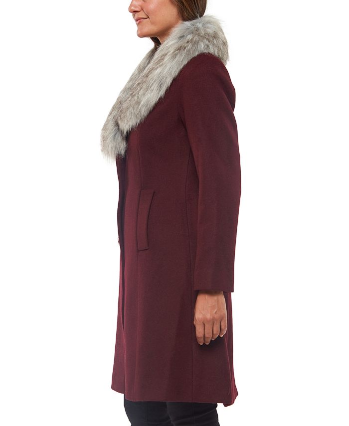 kate spade new york Faux Fur Collar Skirted Coat Macy s