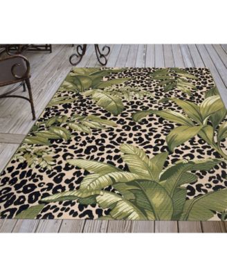 Marina Safari Green 6'6" x 9'4" Outdoor Area Rug