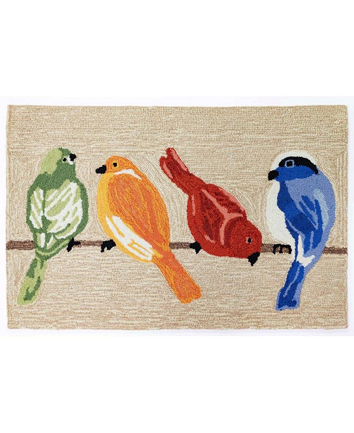 Liora Manne' Frontporch Birds Neutral 1'8" x 2'6" Outdoor Area Rug Macy's