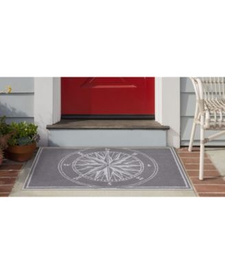 Frontporch Compass Black and Gray 2'6" x 4' Outdoor Area Rug