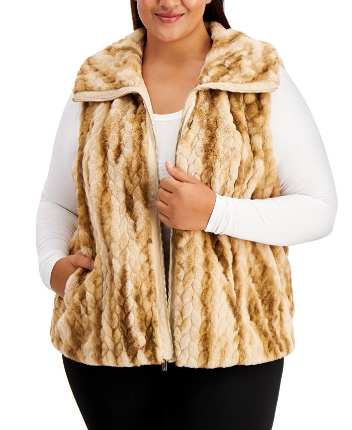 Afleiding Korst verhoging Calvin Klein Plus Size Braided Faux-Fur Vest & Reviews - Jackets & Blazers  - Plus Sizes - Macy's