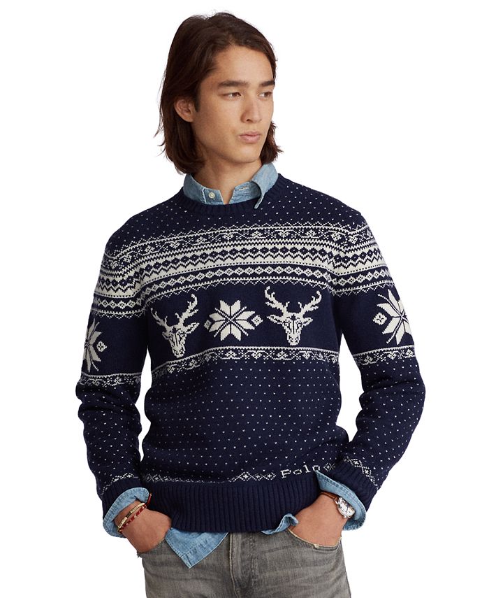 Polo Ralph Lauren Men's Snowflake Wool-Cashmere Sweater - Macy's
