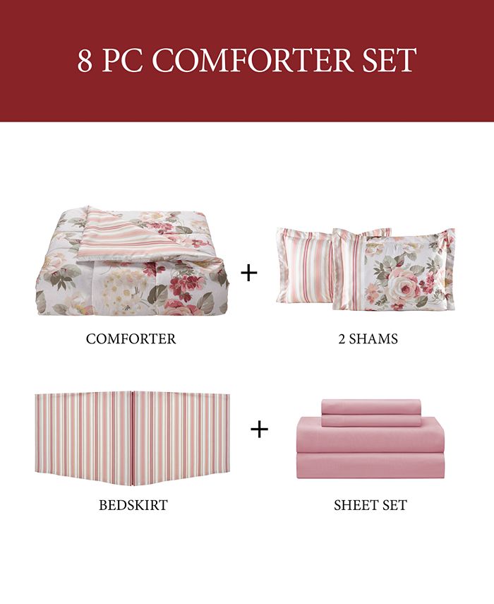 Sunham CLOSEOUT! Irene 8Pc. Reversible Full Comforter Set Macy's