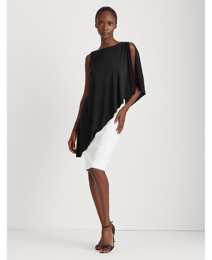 Lauren Ralph Lauren Asymmetrical Cape Jersey Dress - Macy's