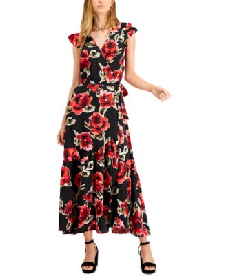 Bar III Printed Wrap Maxi Dress, Created For Macy's - Macy's