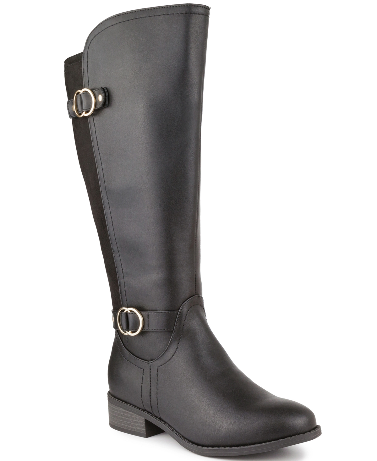 Leandraa Wide-Calf Riding Boots, Created for Macy's - Black