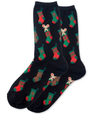 Hot Sox - Women's Christmas Stocking Mouse Crew Socks