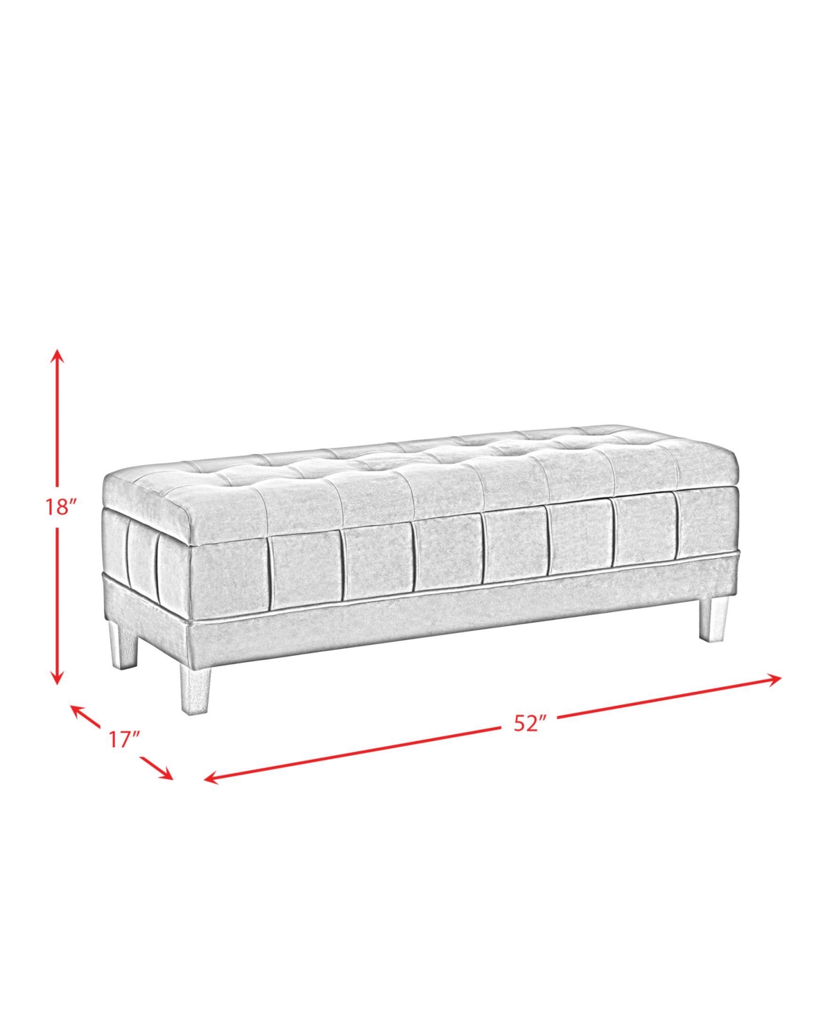 Picket House Furnishings Jude Tufted Storage Ottoman