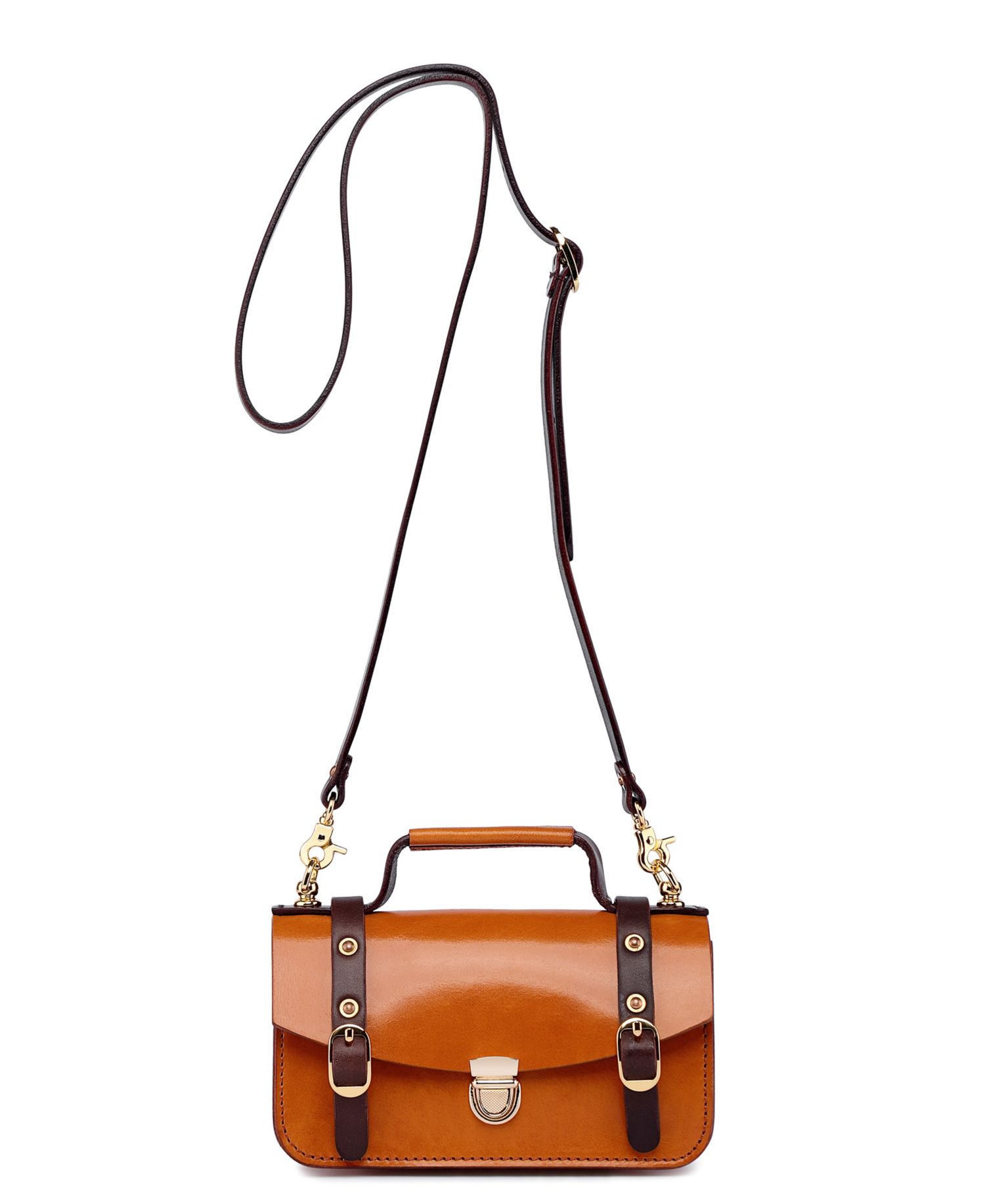 Women's Genuine Leather Snapper Crossbody