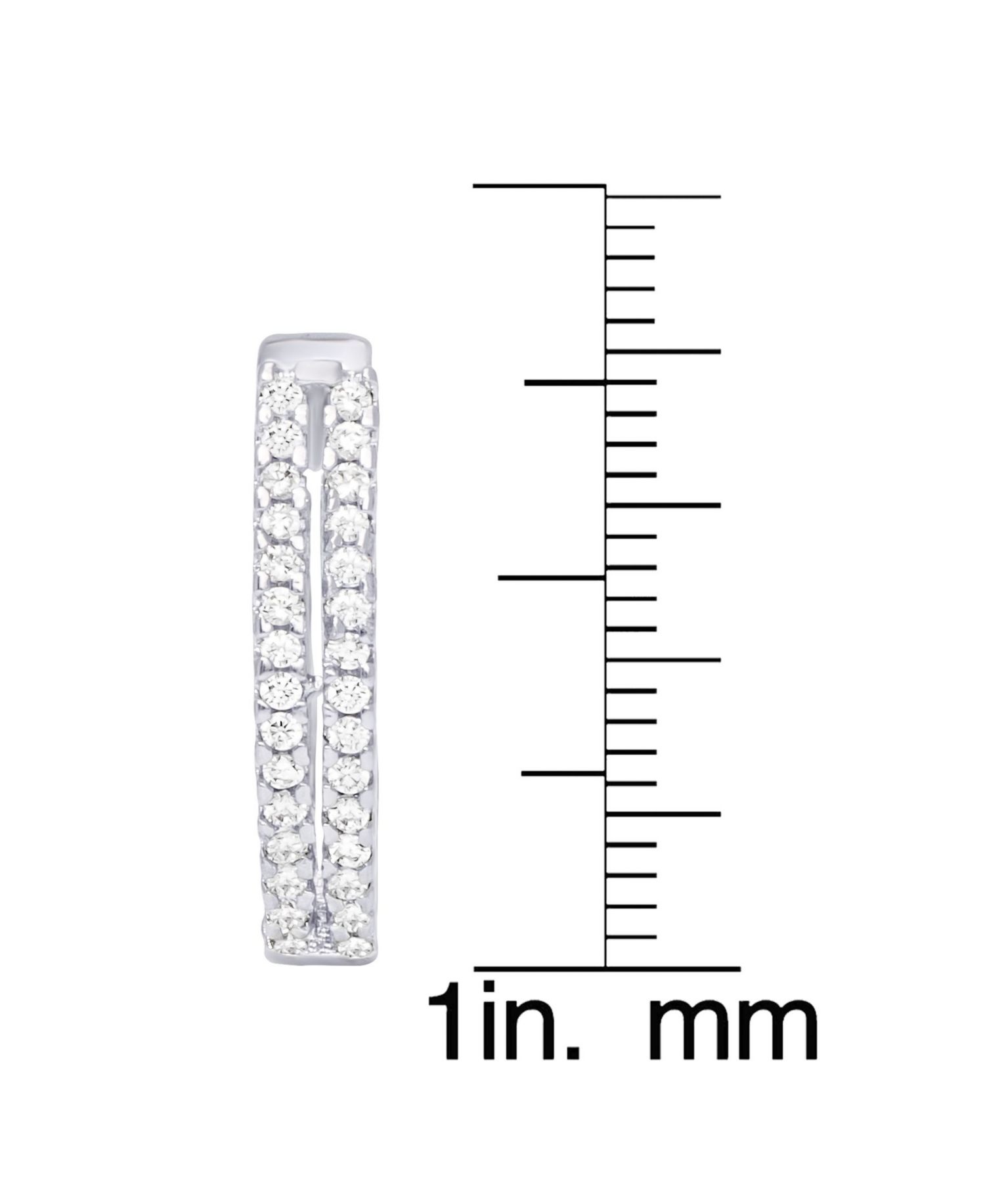 Cubic Zirconia 2-Row Hoop Earrings