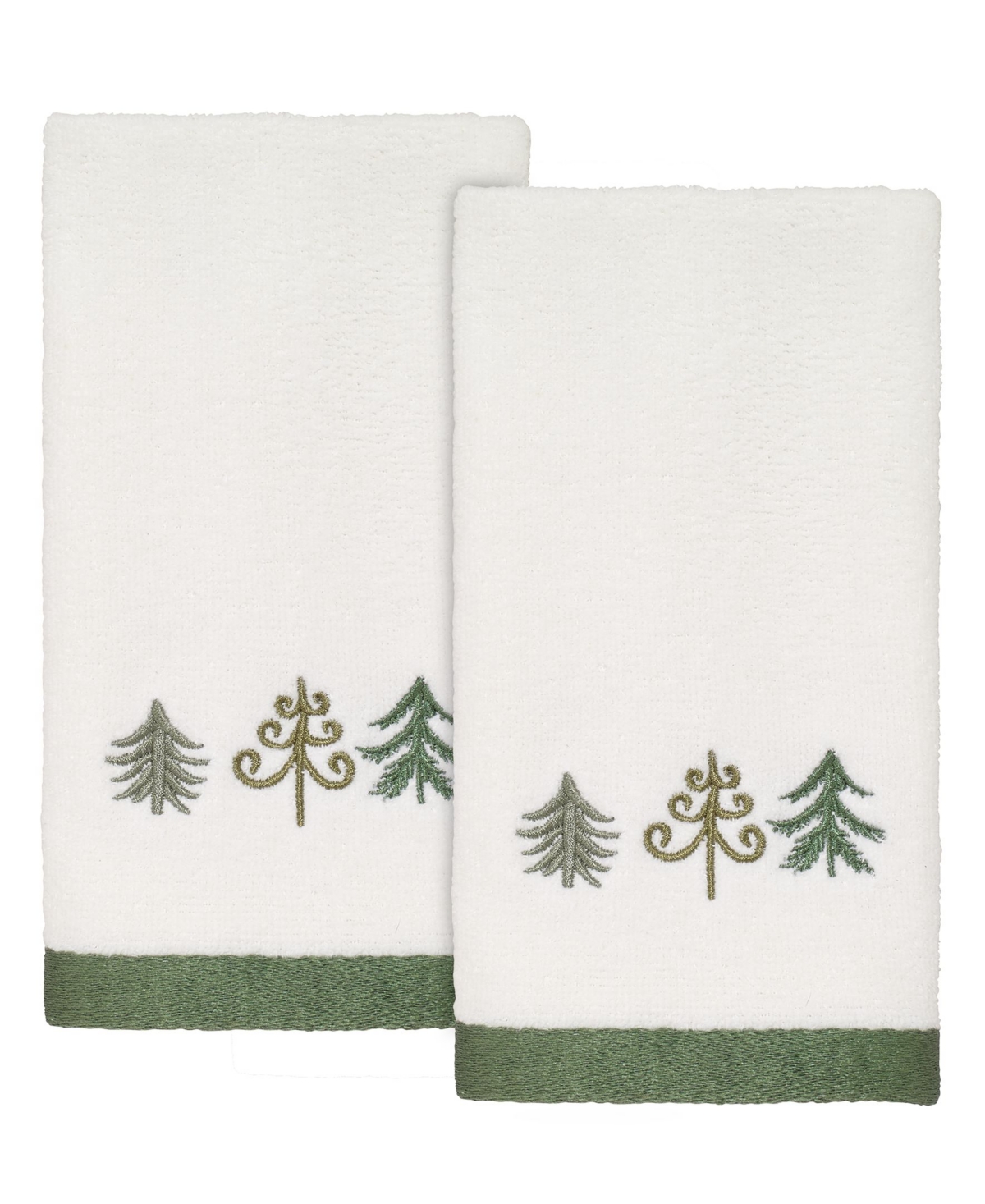 Avanti Christmas Trees Fingertip Towels, 2 Piece Bedding
