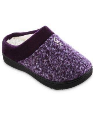 purple moccasin slippers