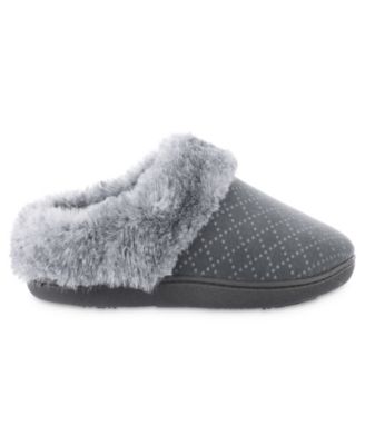 Isotoner Women's Velour Hoodback Slippers - Cozy Indoor/Outdoor With Faux Fur - View #2