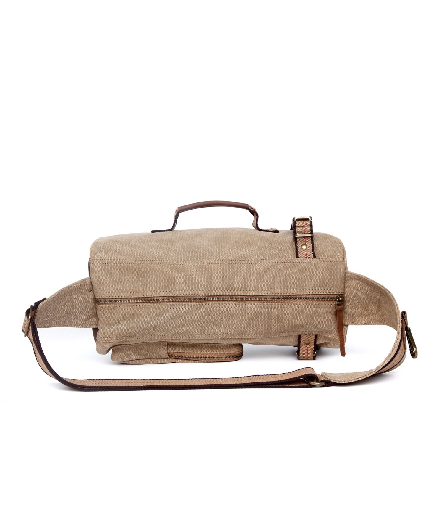 Женская сумка TSD BRAND Hill Side Canvas Sling, цвет: Хаки — фото 6