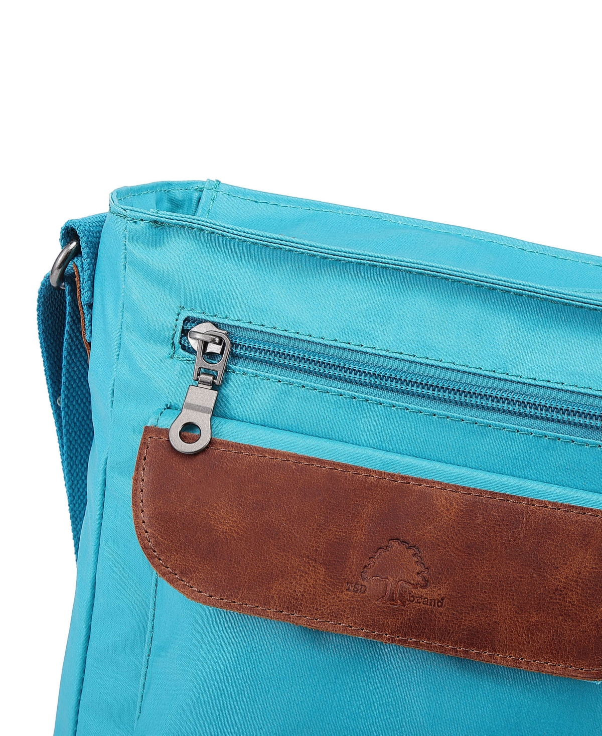 Tsd Brand Urban Light Canvas Crossbody Handbag In Teal