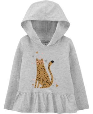 image of Carter-s Baby Girl Leopard Hooded Jersey Tee