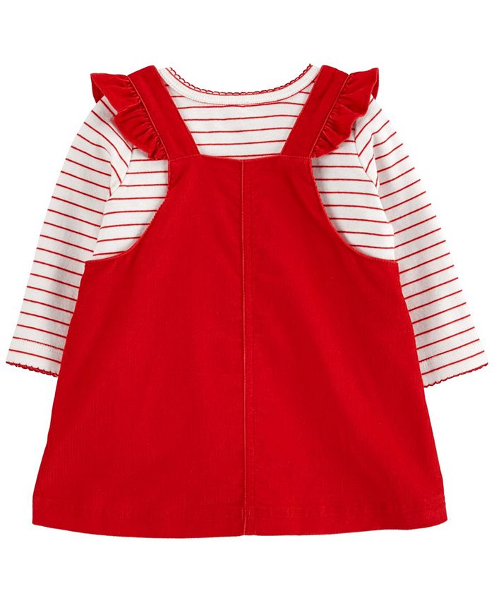 Carter's Baby Girl 3Piece Striped Tee & Santa Jumper Set Macy's