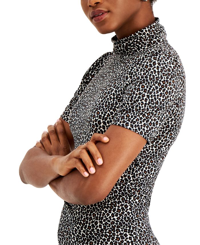 Michael Kors AnimalPrint Turtleneck Top, Regular & Petite Macy's