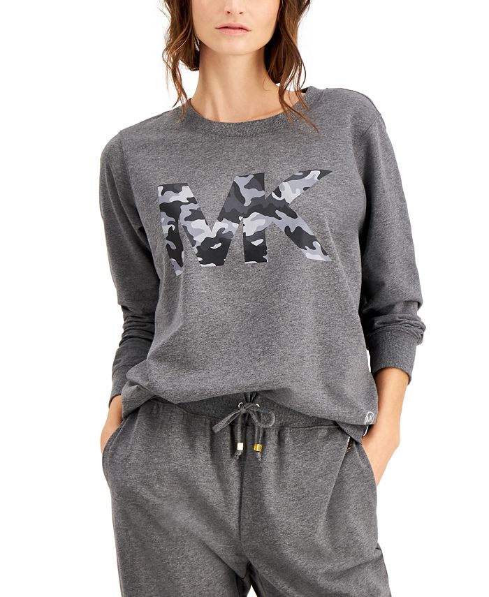 Michael Kors Camo Logo Sweatshirt & Reviews - Tops - Women - Macy's