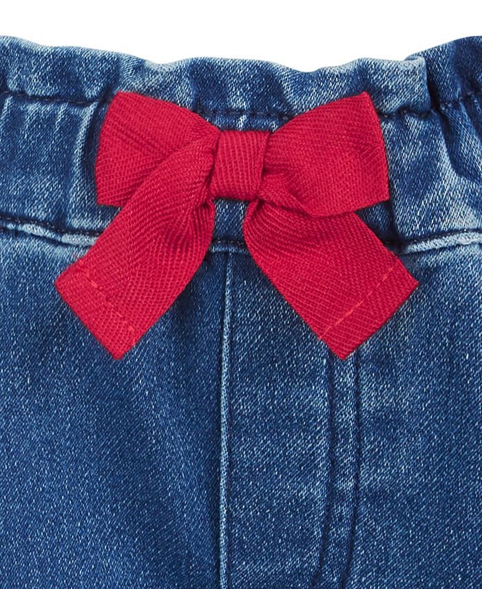 First Impressions Baby Girls Red Bow Jeans, Created for Macy's Macy's