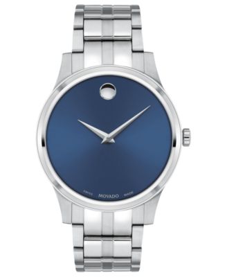 Silver movado mens outlet watch