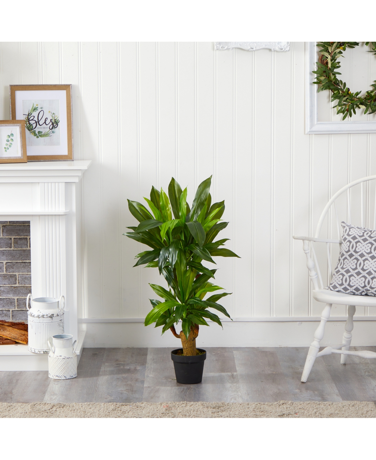 Nearly Natural Corn Stalk Dracaena Artificial Plant, Real Touch In Green