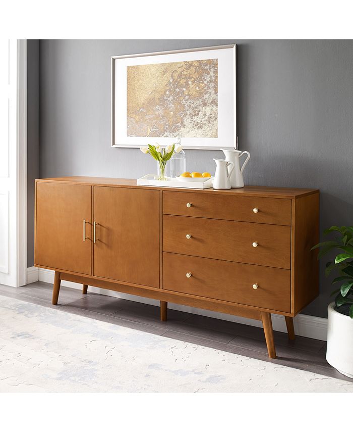 Walker Edison 70" Mid century Modern 3 Drawer, 2 Door Sideboard Macy's