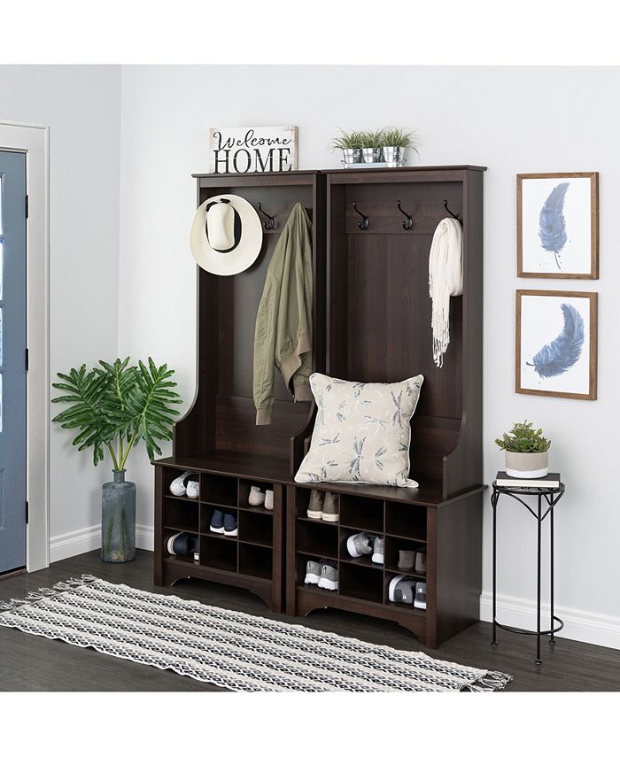 Prepac Narrow Hall Tree with 9 Shoe Cubbies & Reviews Furniture Macy's