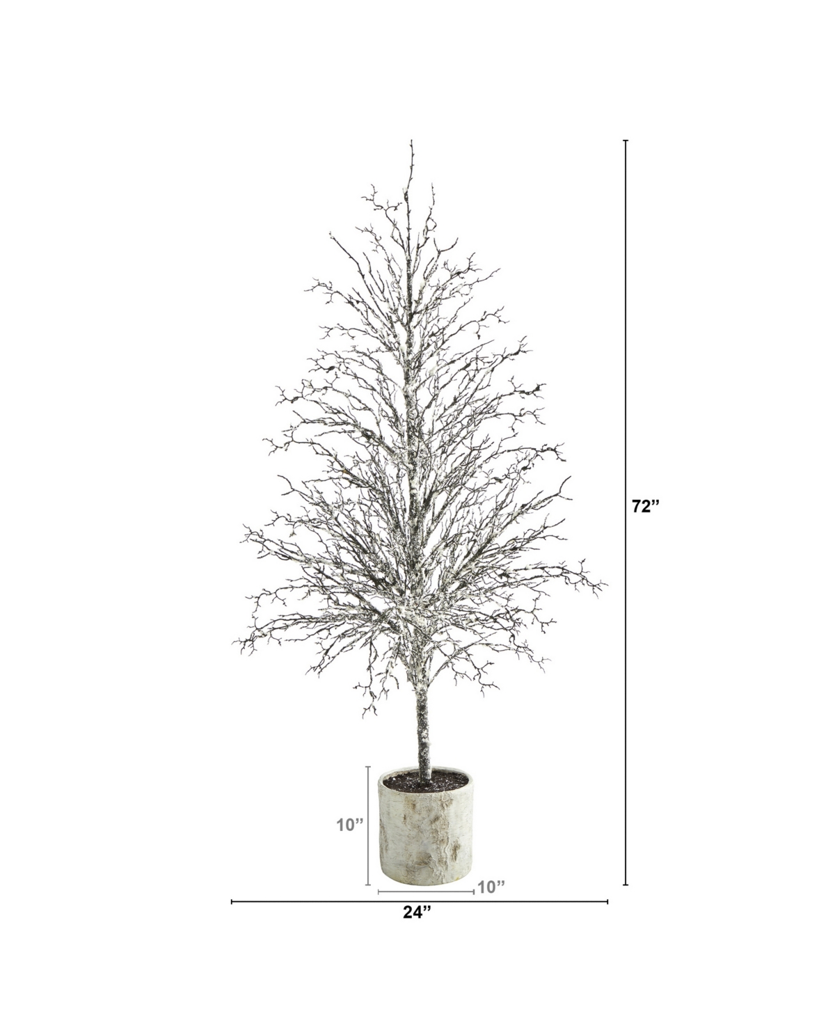 Nearly Natural Snowed Twig Artificial Tree in Decorative Planter