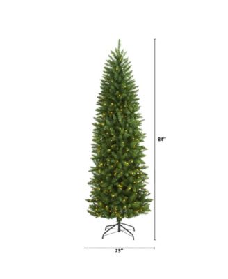 Slim Mountain Pine Artificial Christmas Tree with 300 Clear LED Lights
