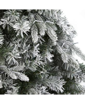 Flocked Vermont Mixed Pine Artificial Christmas Tree with 300 Clear LED Lights