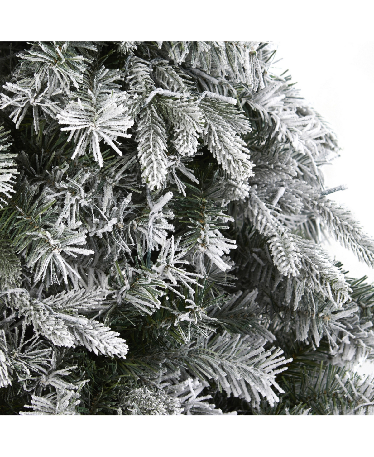 Nearly Natural Flocked Vermont Mixed Pine Artificial Christmas Tree with 300 Clear Led Lights