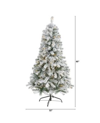 Flocked Rock Springs Spruce Artificial Christmas Tree with 150 Clear LED Lights