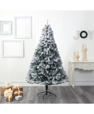 Flocked Rock Springs Spruce Artificial Christmas Tree with 800 Bendable Branches