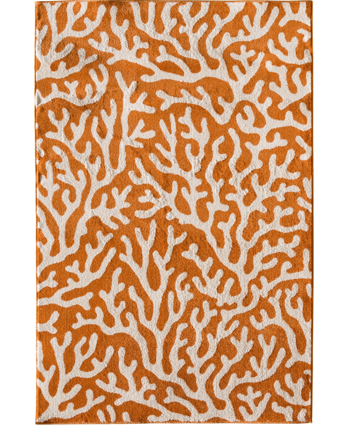 Portland Textiles Tropicana Allover Orange 6'7in x 9'6in Outdoor Area Rug - Orange