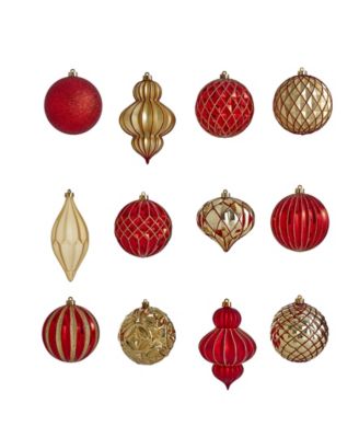 Holiday Lux Shatterproof, 12 Count Christmas Tree Ornament Set