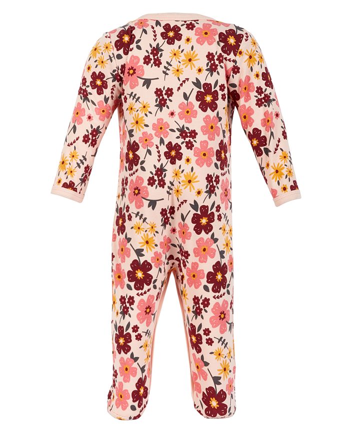 Chickpea Baby Girl Pink Floral 2-Piece Footed Coverall Set - Macy's