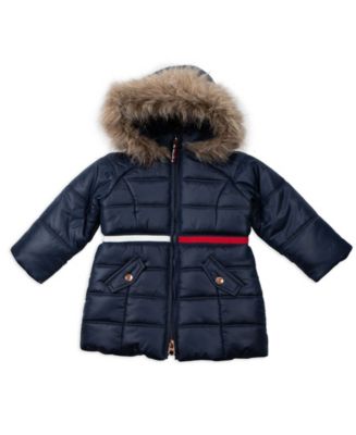 hver Lægge sammen Jolly Tommy Hilfiger Baby Girls Longline Puffer with Sequin Patch - Macy's