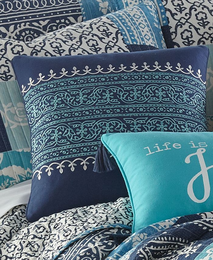Levtex Chandra Teal Embroidered Pillow, 18" x 18" & Reviews