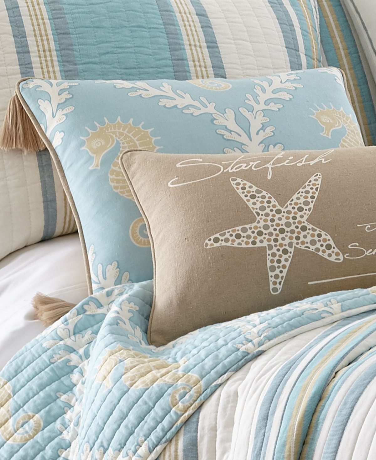 Levtex Kailua Quilted TasselDecorative Pillow,