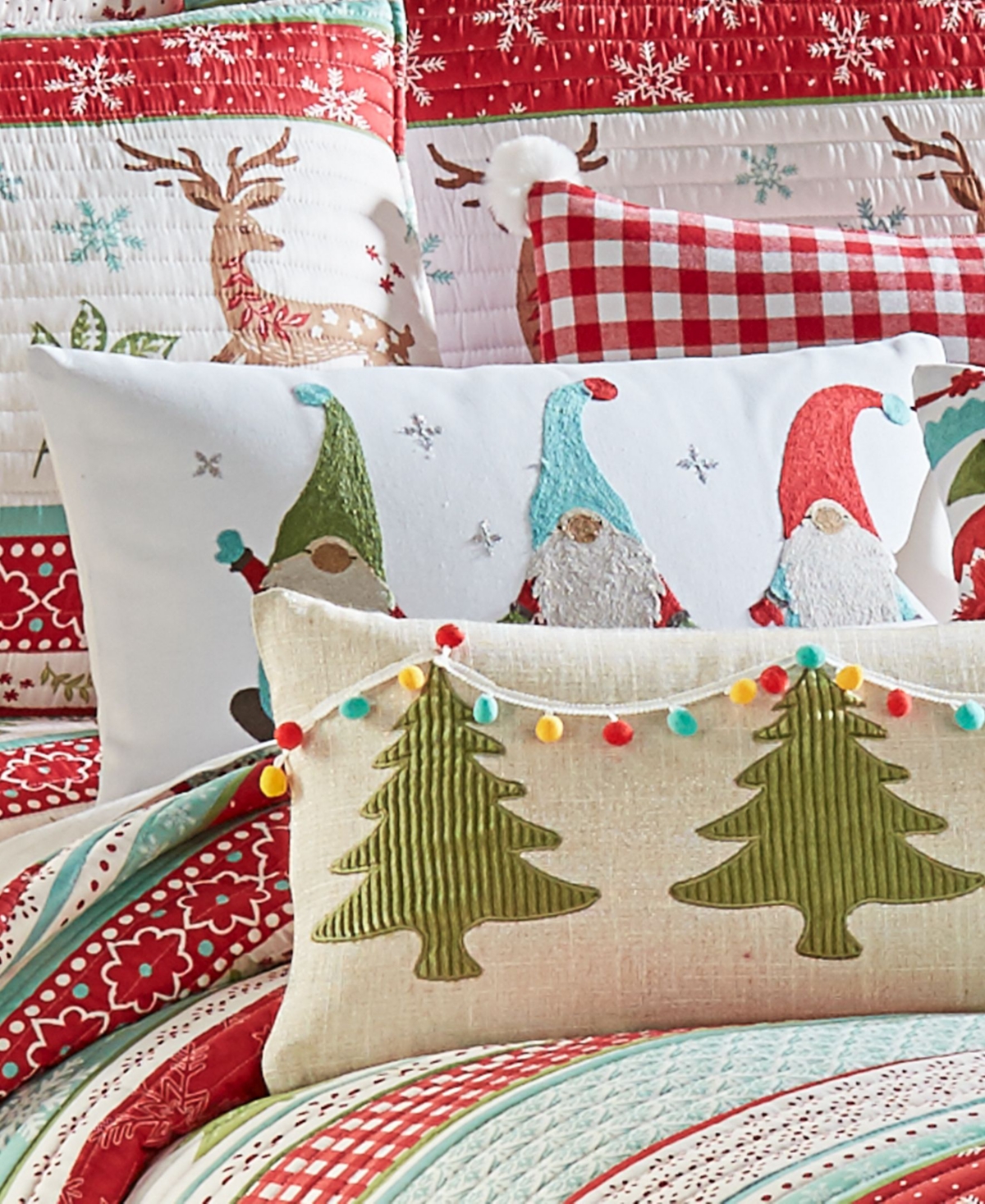 Levtex Let It Snow Christmas Gnomes Pillow,